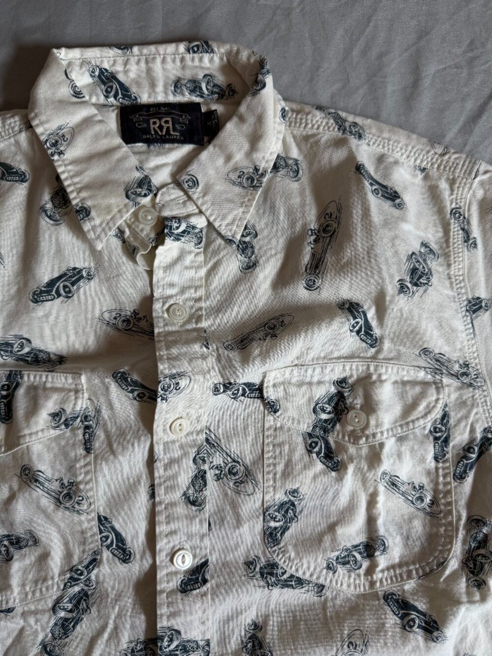 Double RL Ralph Lauren race car print shirt RRL